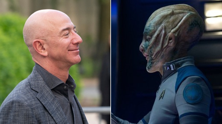 Jeff Bezos with and without makeup