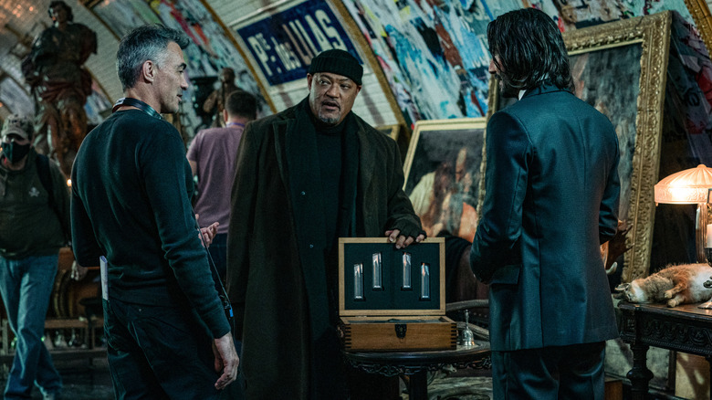 Stahelski directing Fishburne and Reeves