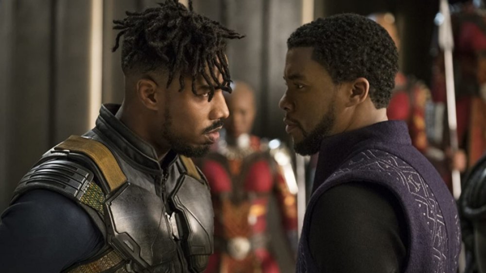 Michael B. Jordan and Chadwick Boseman in Black Panther