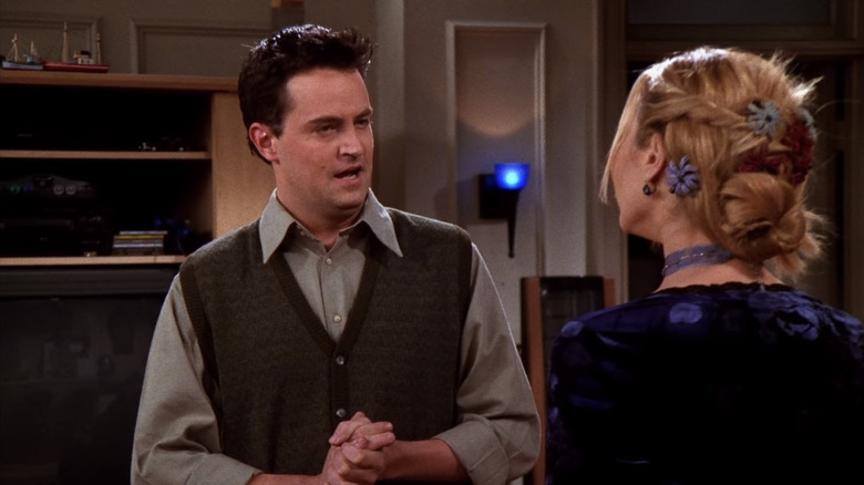 Chandler talking to Phoebe