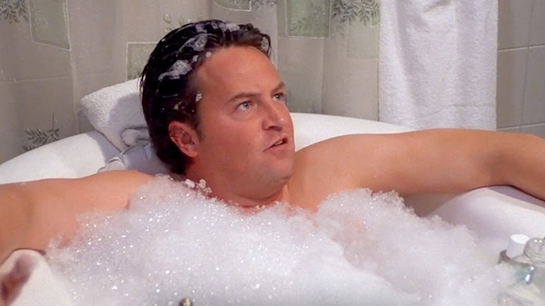 Chandler takes a bath