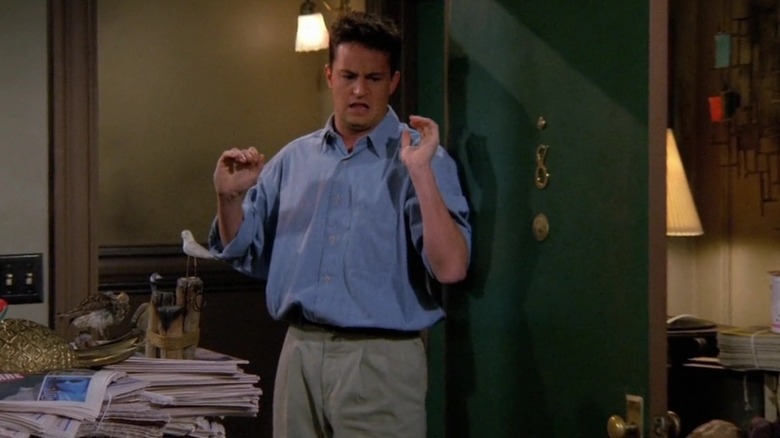 Chandler grossed out in doorway