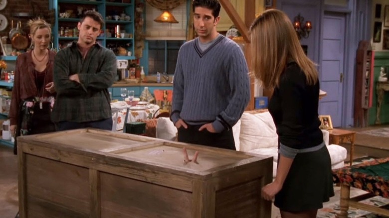 Phoebe with Joey, Ross, and Rachel