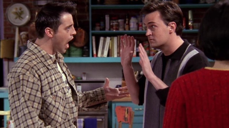 Joey looks shocked at Chandler