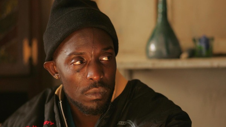 Omar Little looking to his side in The Wire