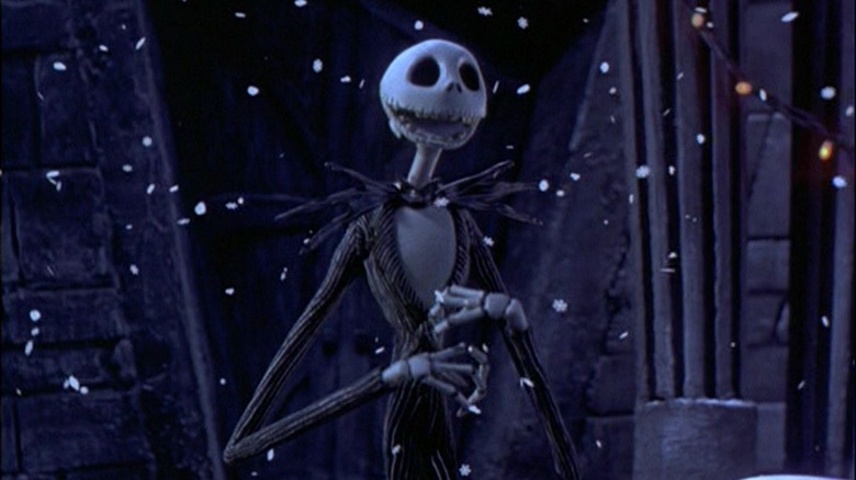 Jack Skellington enjoys snow