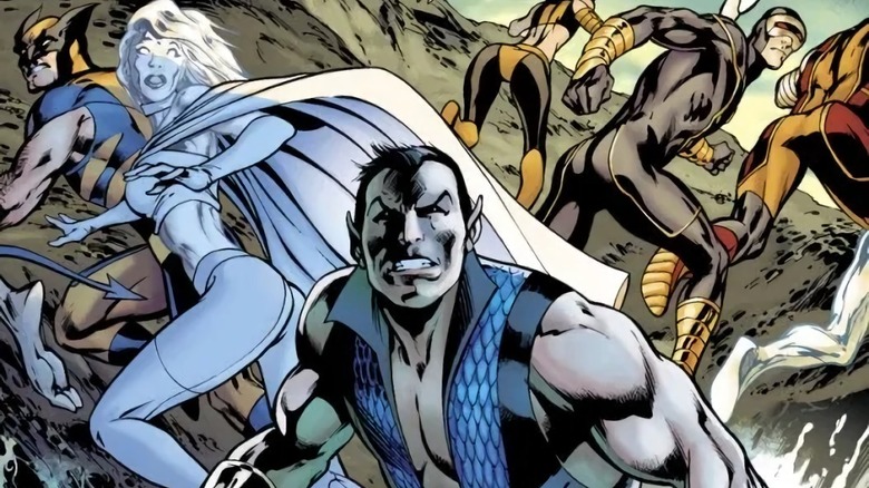 Namor fighting with X-Men