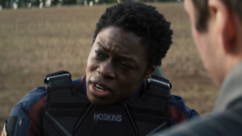 Lemar Hoskins speaks in The Falcon and the Winter Soldier