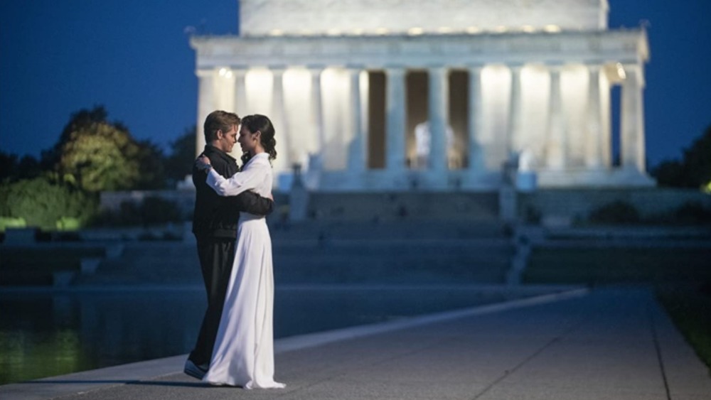 Chris Pine and Gal Gadot as Steve Trevor and Diana Prince in Wonder Woman 1984