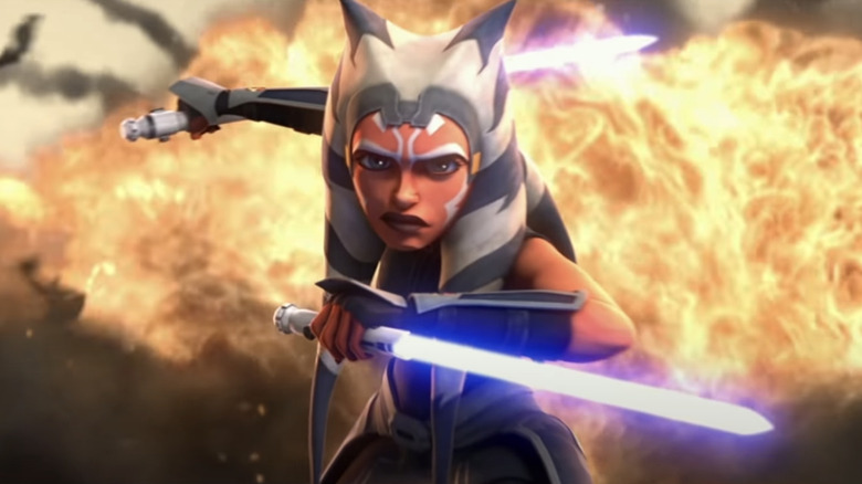 Ahsoka Tano wielding lightsabers