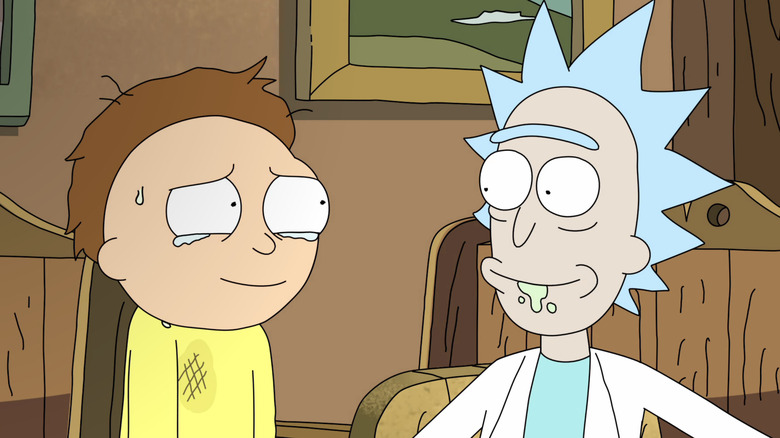 Rick and Morty smiling