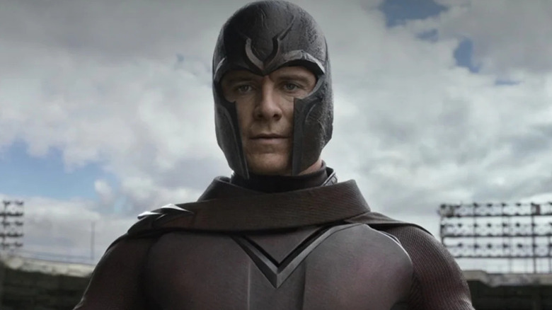 Magneto floats in a stadium