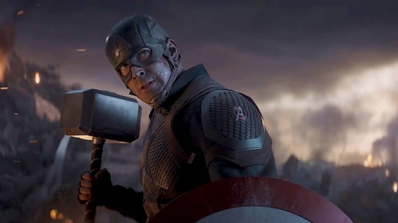 Captain America with Thor's hammer