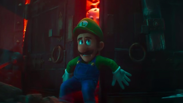 Luigi closing the door