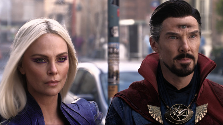 Charlize Theron and Benedict Cυмberbatch in Doctor Strange in the Mυltiverse of Madness