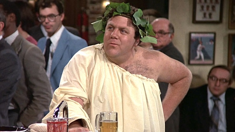 Norm wearing a toga