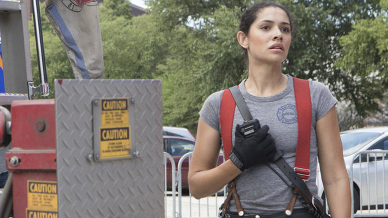 Miranda Rae Mayo in gear in Chicago Fire