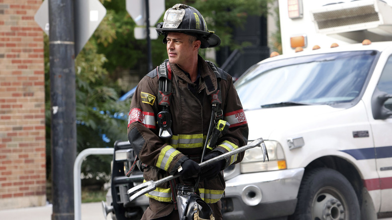 Severide in firefighter gear