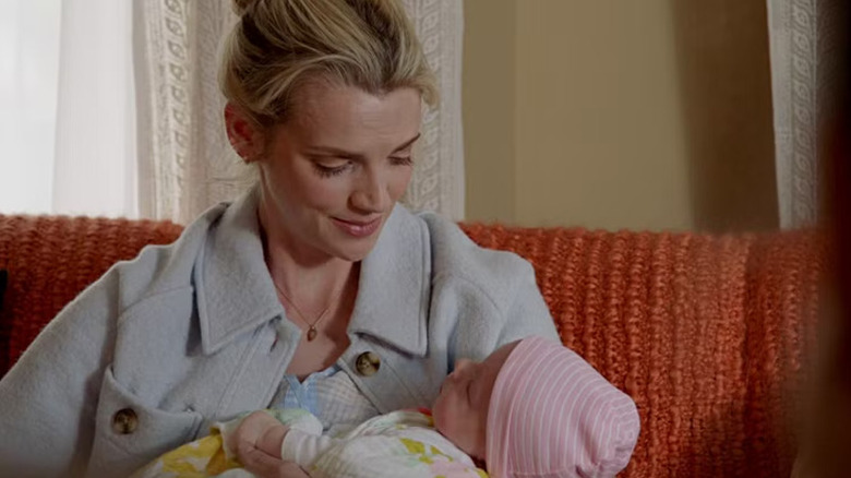 Sylvie Brett with baby in "Chicago Fire"