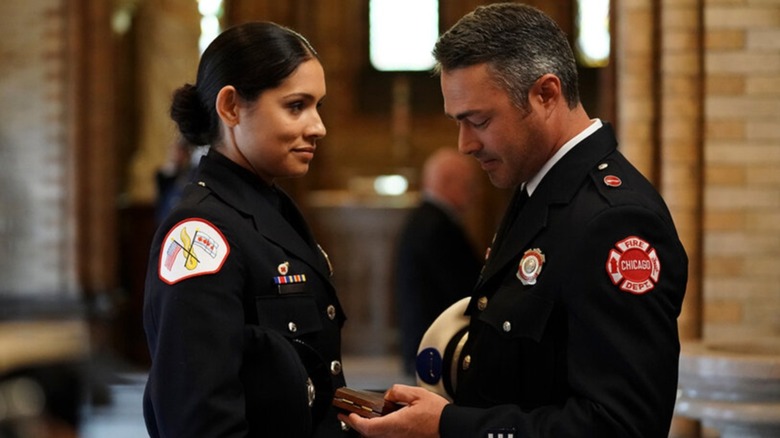 Stella and Severide talking in 