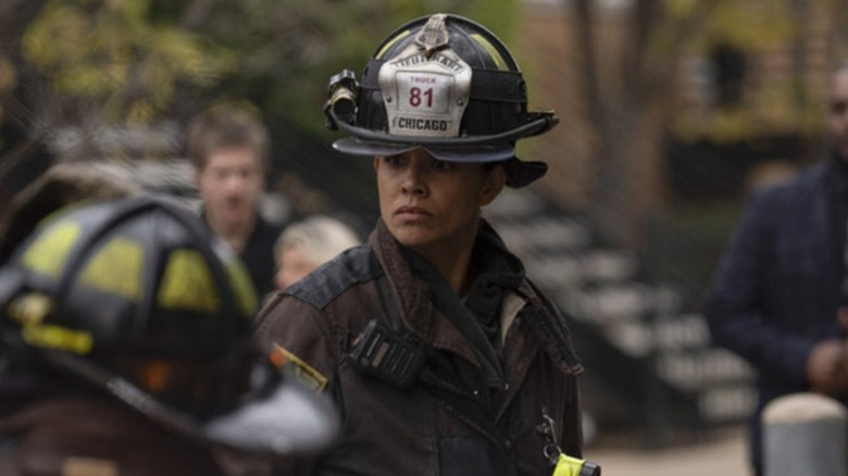 Stella Kidd looks concerned on "Chicago Fire"