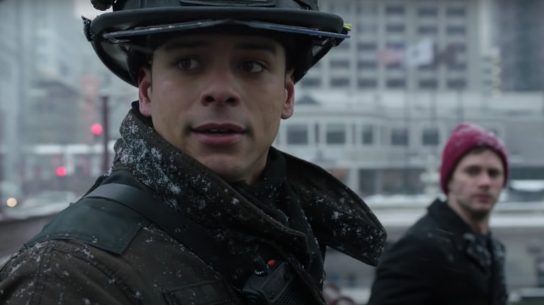 Charlie Barnett in firefighter gear