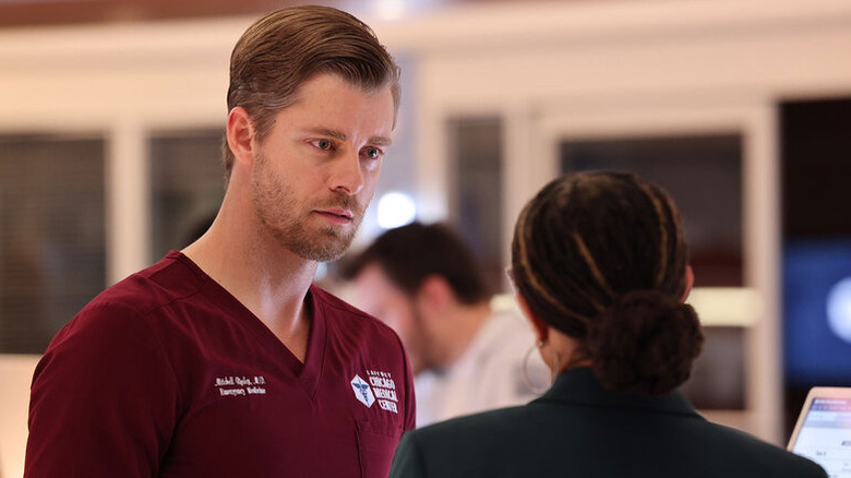 Mitch gets bad news from Sharon on "Chicago Med"