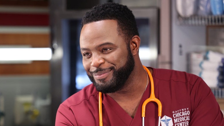 Doctor Dylan Scott smiling on Chicago Med