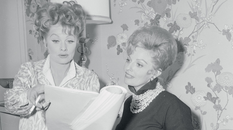 Carole Cook and Lucille Ball reading