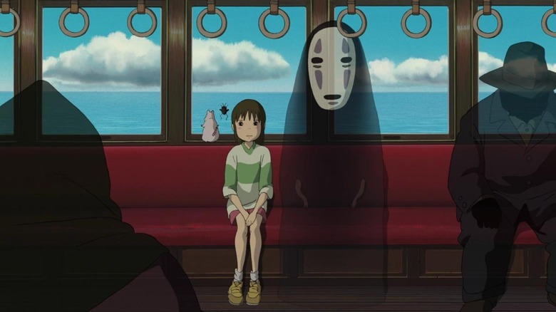 Chihiro and No-Face on train