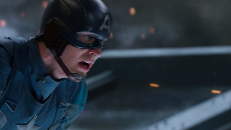 Captain America looking anguished