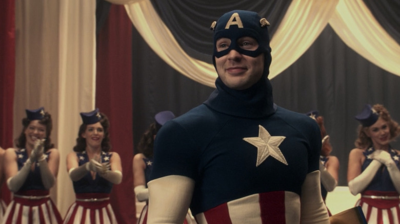 Captain America in his ridiculous USO costume