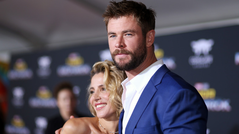 Elsa Pataky and Chris Hemsworth hugging