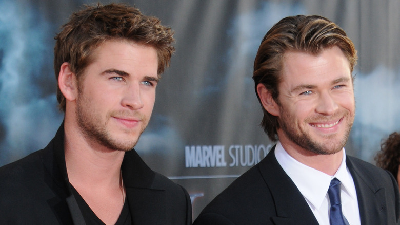 Liam and Chris Hemsworth smiling