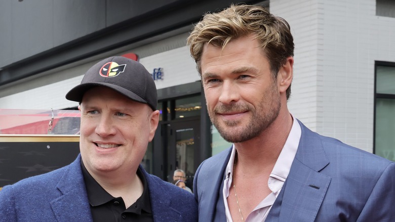 Kevin Feige and Chris Hemsworth