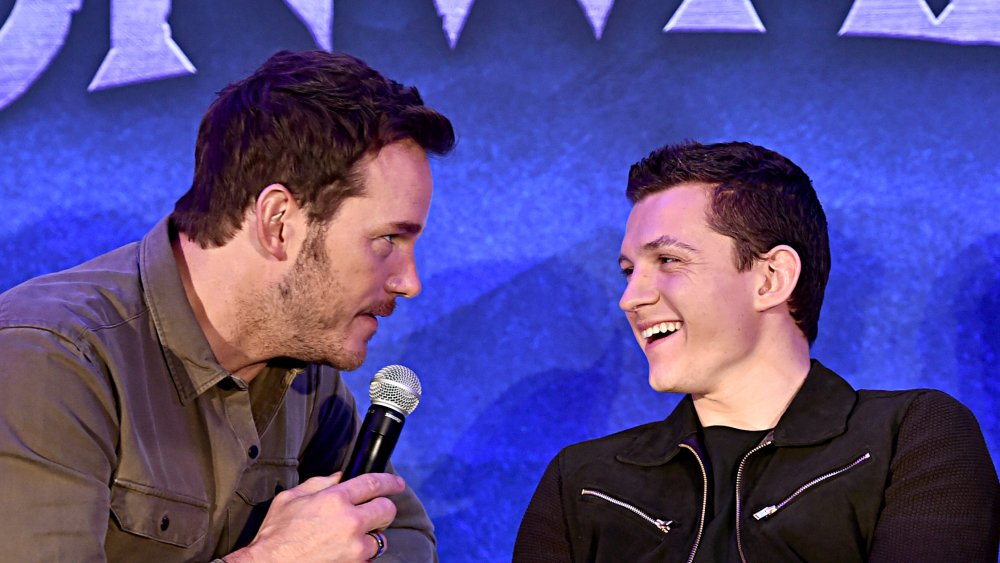 Chris Pratt and Tom Holland at the Onward world premiere