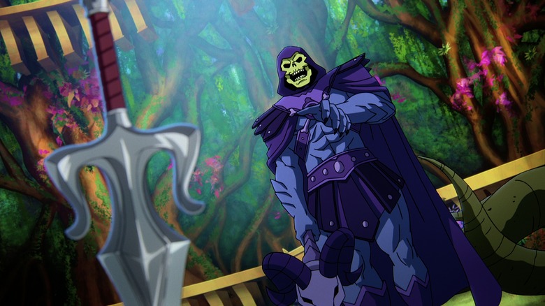 Skeletor gesturing toward the sword