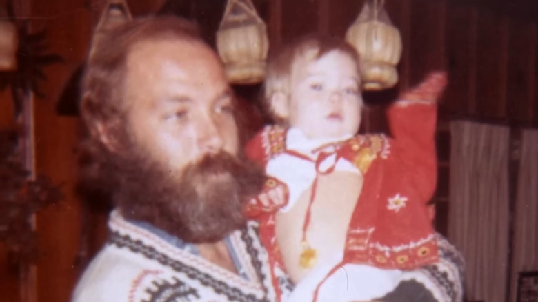 Bob Applegate holding baby Christina Applegate