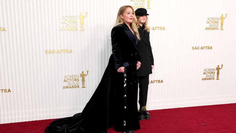 Christina Applegate standing with daughter 