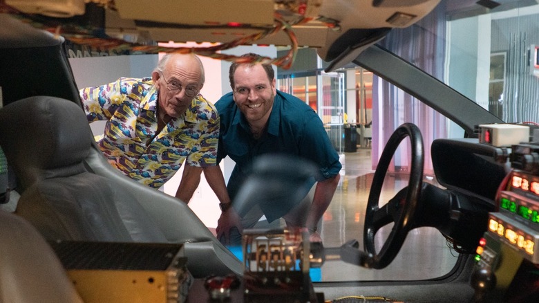 Josh Gates and Christopher Lloyd in "Expedition: Back to the Future"