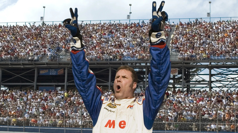 Ricky Bobby giving double peace signs