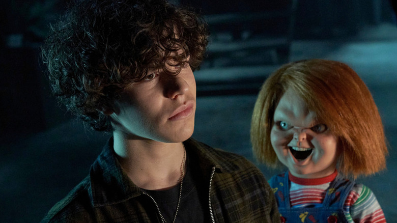 Chucky and Zachary Arthur as Jake Wheeler in "Chucky"