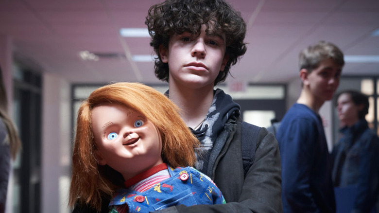 Chucky and Zachary Arthur as Jake Wheeler in "Chucky"