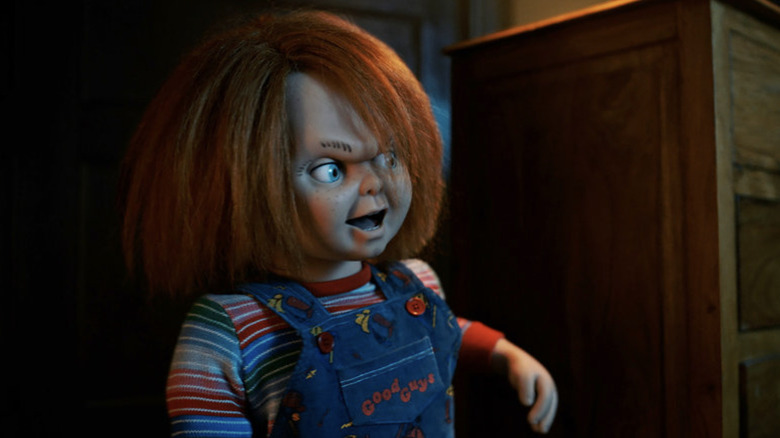 Chucky doll looks shocked