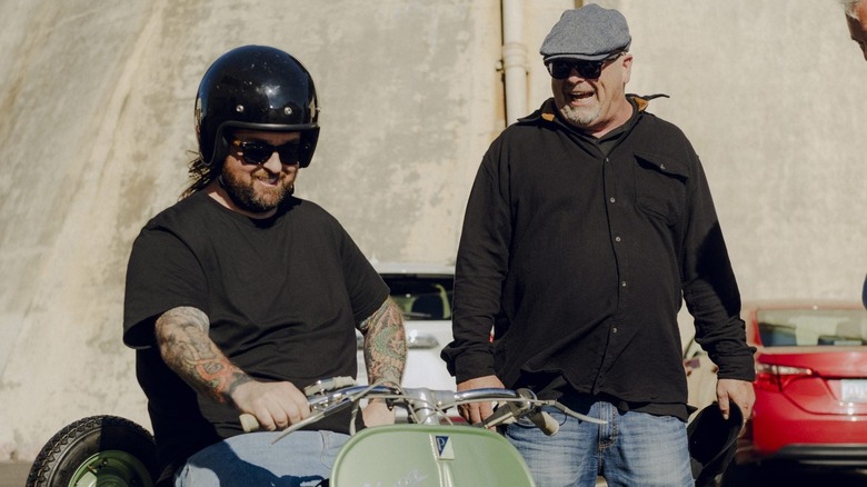 Chumlee riding a motorcycle