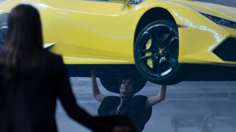 Chloe prepares to yeet car