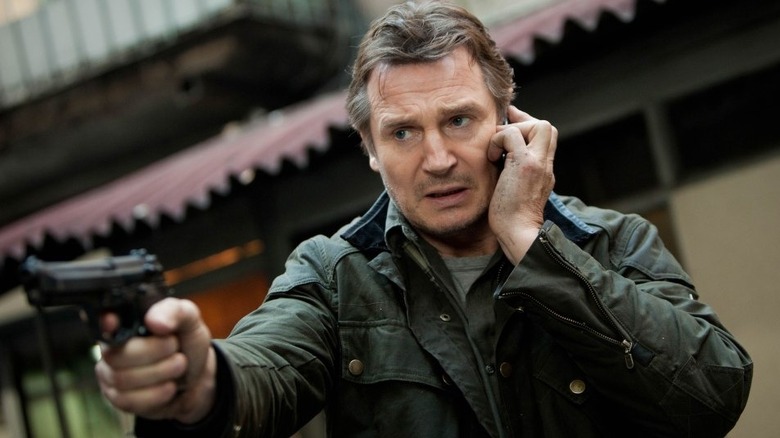 Liam Neeson on the phone