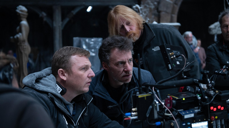 Romain Lacourbas (center) on the set of "The Witcher"