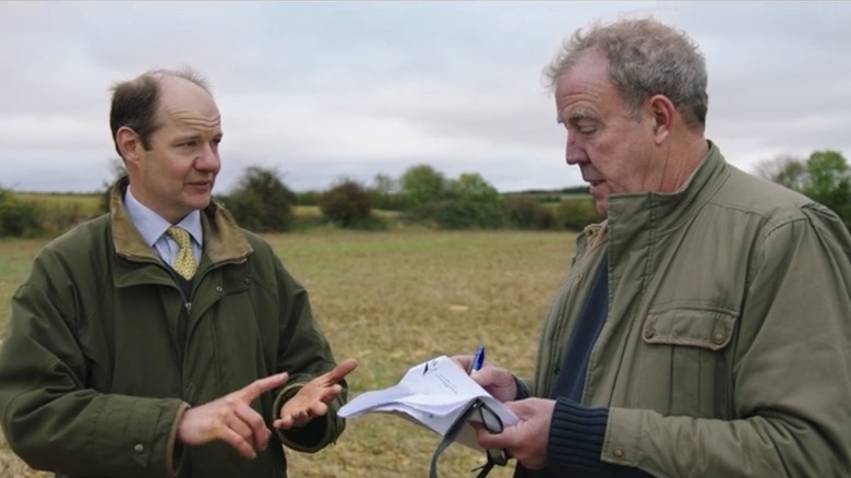 Charlie Ireland talks to Jeremy Clarkson in Clarkson's Farm