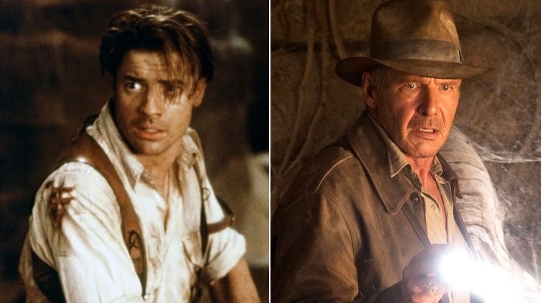 Rick O'Connell and Indiana Jones exploring caves